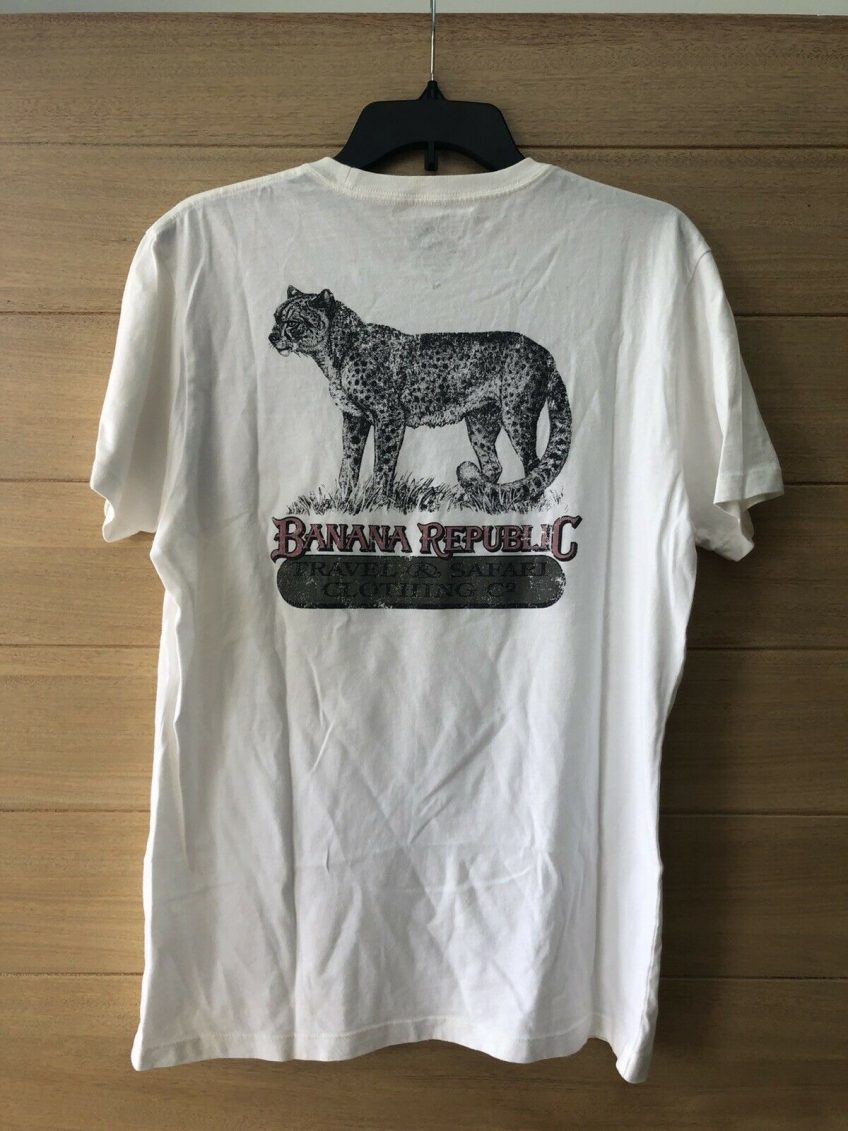 Banana Republic Old English Wildlife Engraving T-Shirts – Abandoned ...