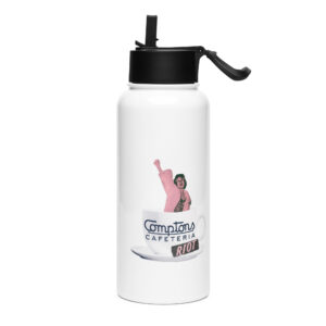 Comptons Riot Girl Stainless steel water bottle with a straw lid